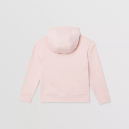 女童粉色连帽棉卫衣