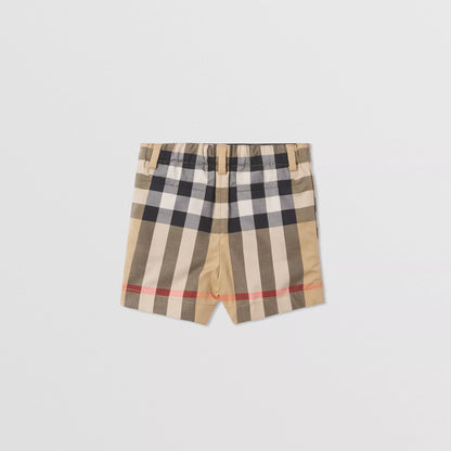 男婴米色格子短裤
