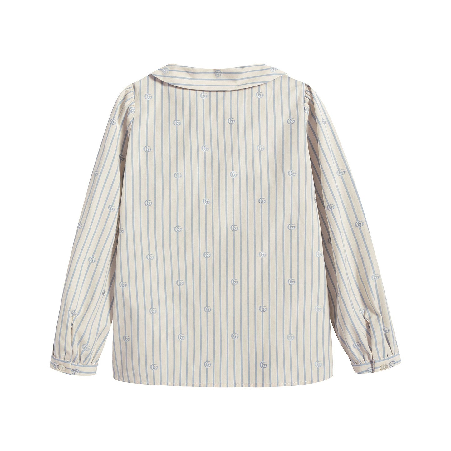 女婴白色条纹Logo棉衬衫