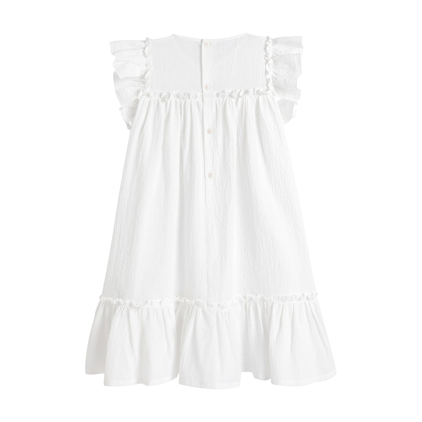 女童白色棉连衣裙