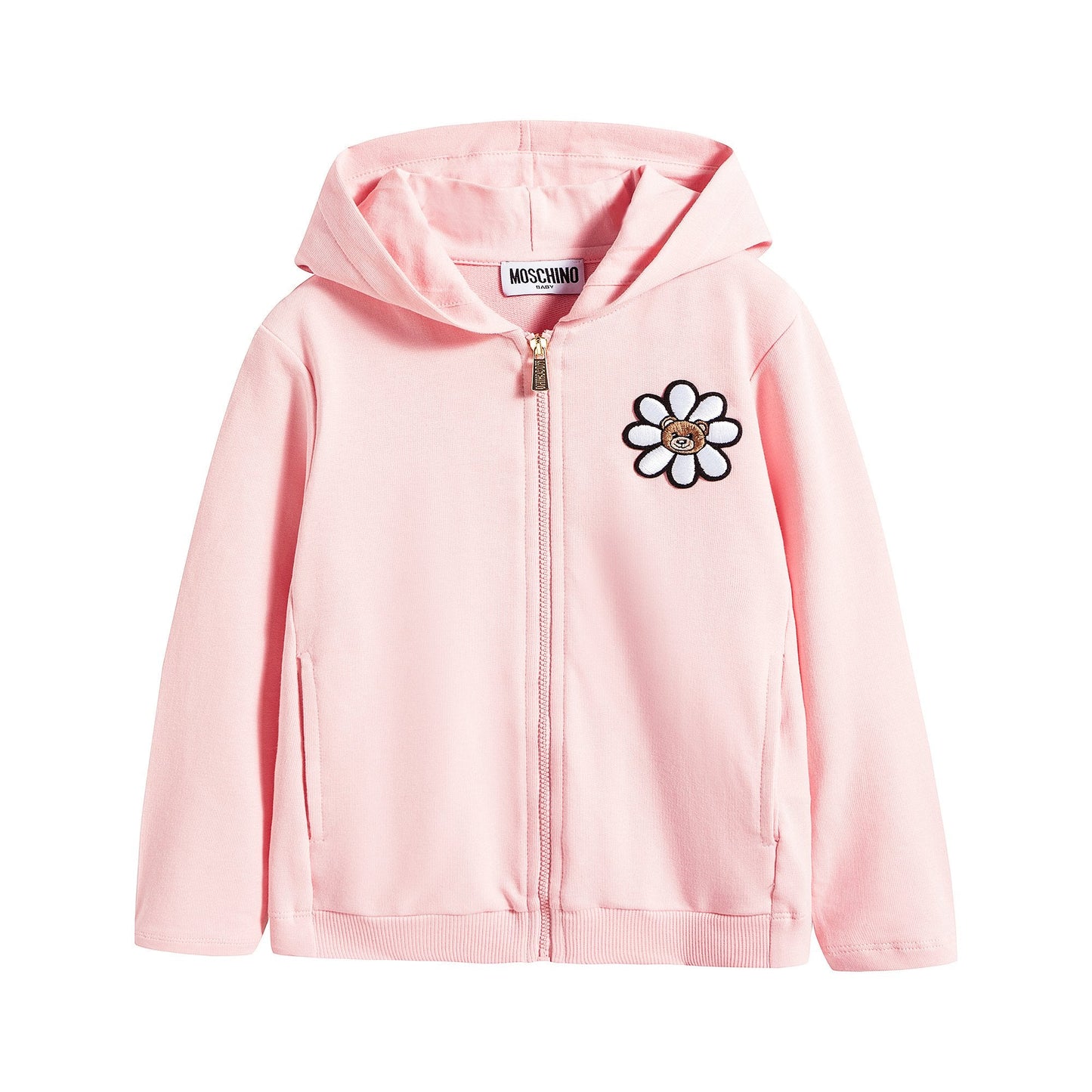 女婴粉色Logo棉连帽衫