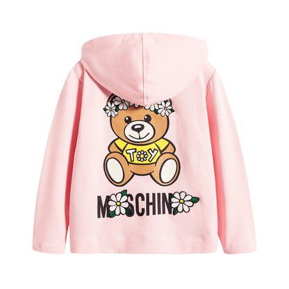 女婴粉色Logo棉连帽衫