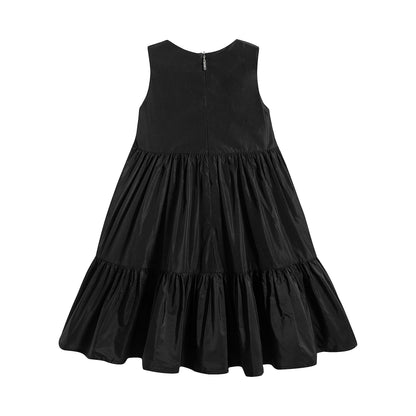 Girls Black Taffeta Dress