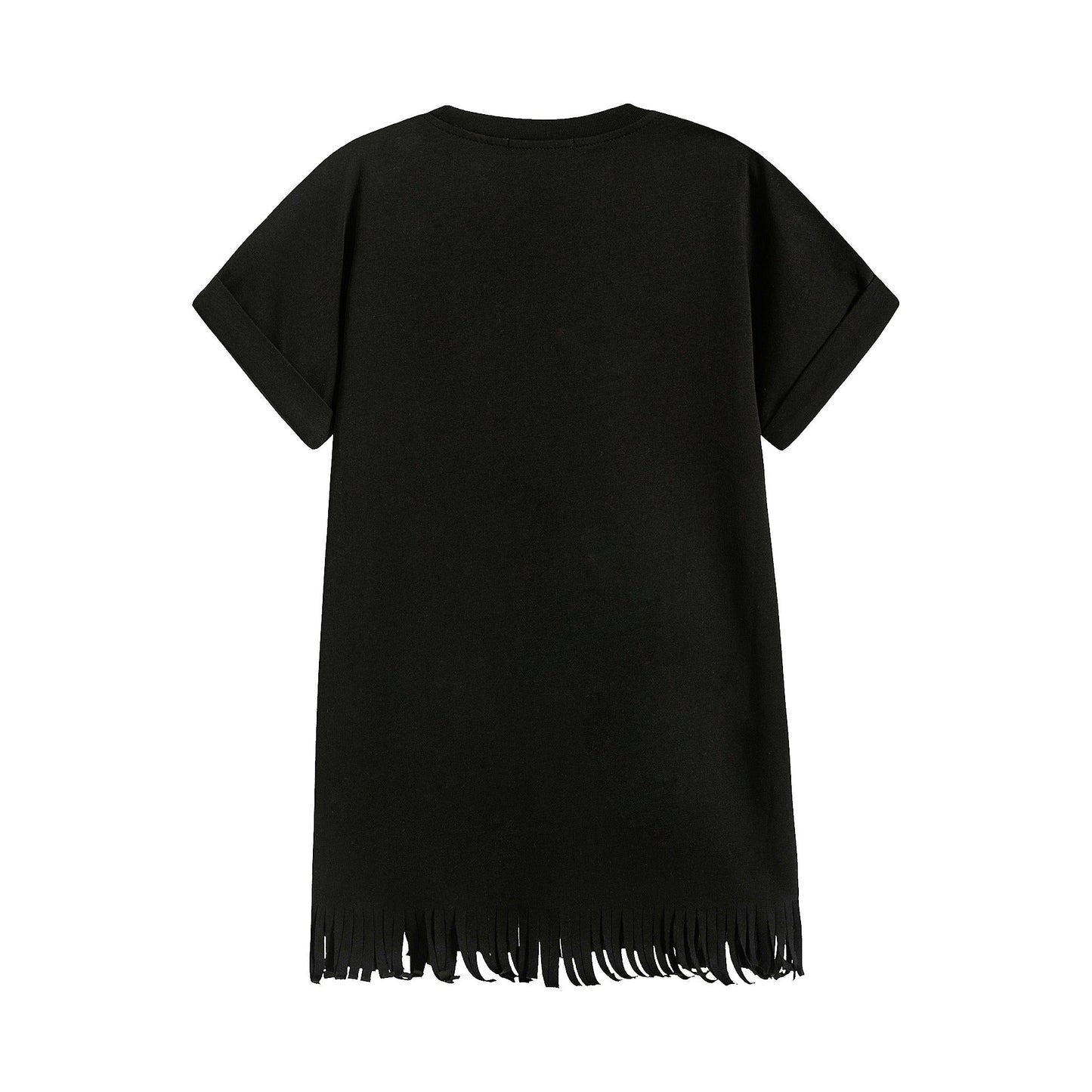 女童黑色Logo棉连衣裙