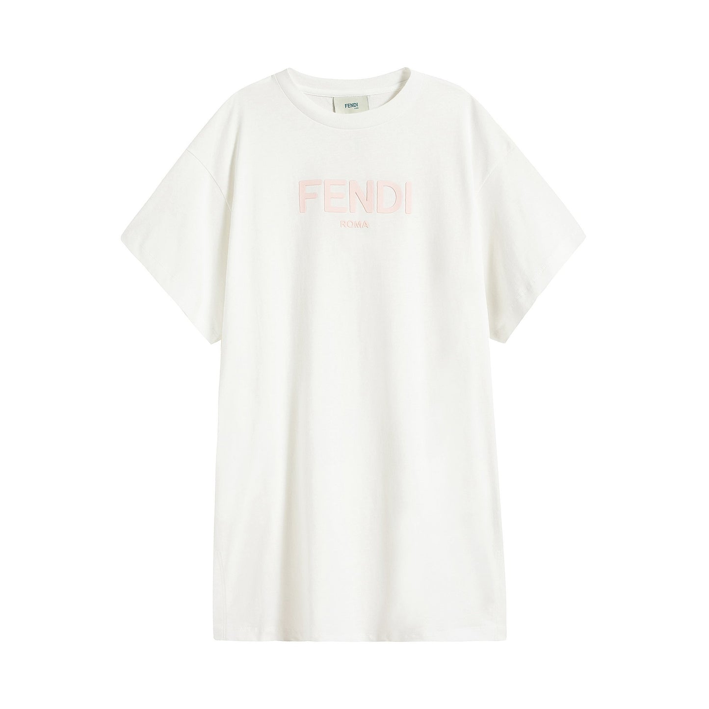 Girls White Logo Cotton Dress