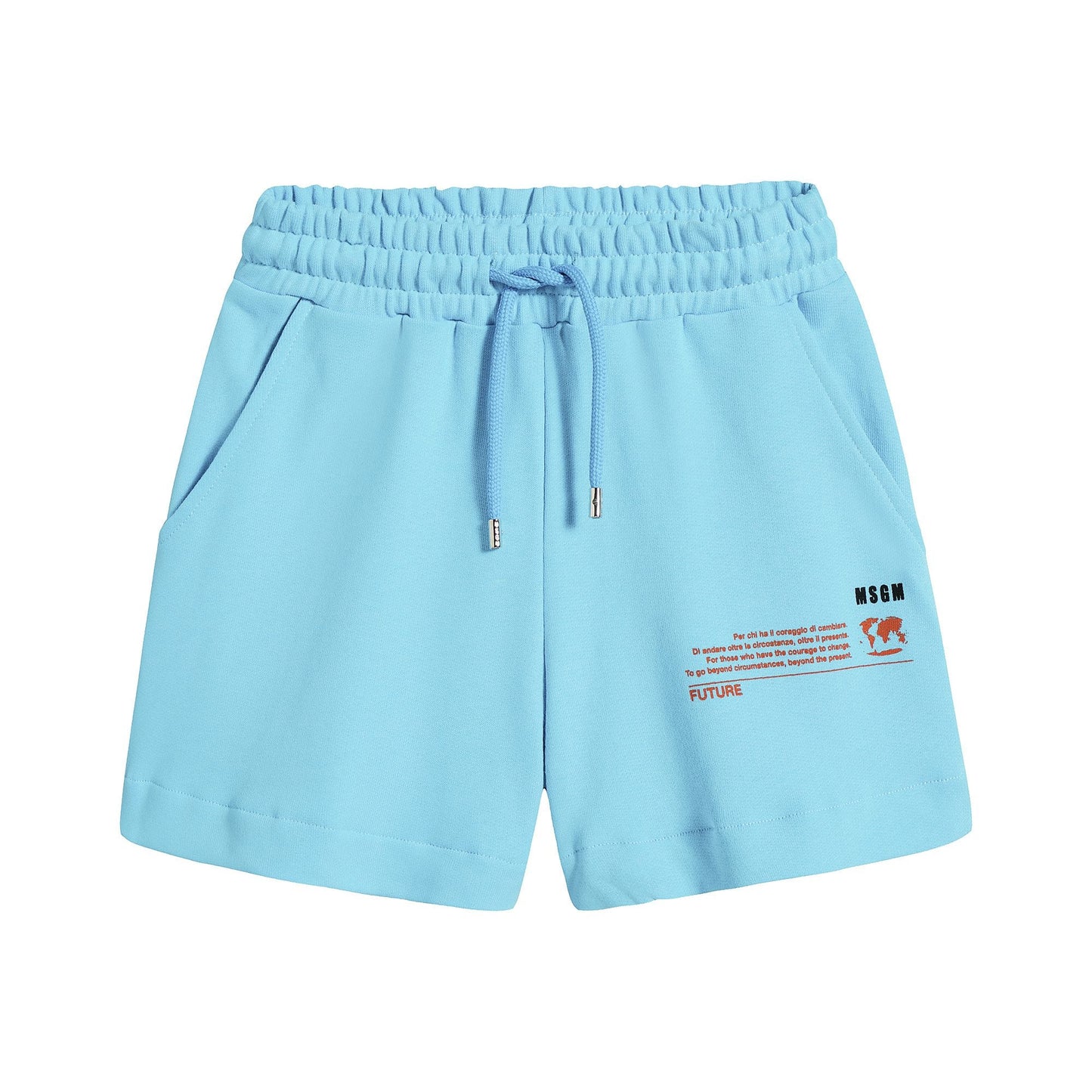 女童蓝色Logo羊毛短裤