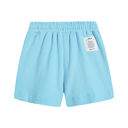 女童蓝色Logo羊毛短裤