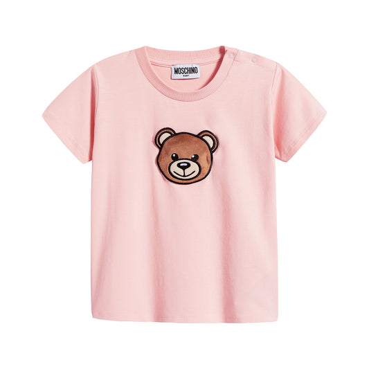 Baby Boys & Girls Pink Logo Cotton T-Shirt