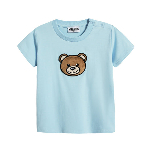 Baby Boys & Girls Blue Cotton T-Shirt