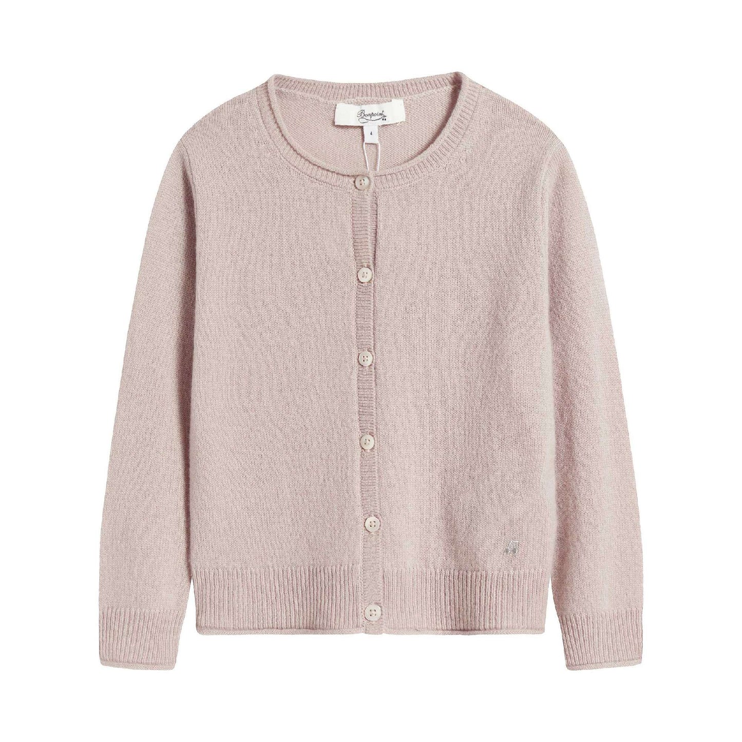 Girls Puce Grey Cashmere Cardigan