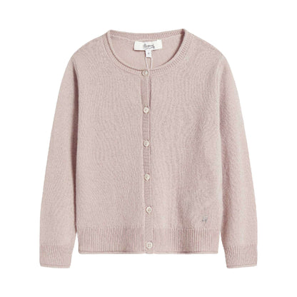 Girls Puce Grey Cashmere Cardigan
