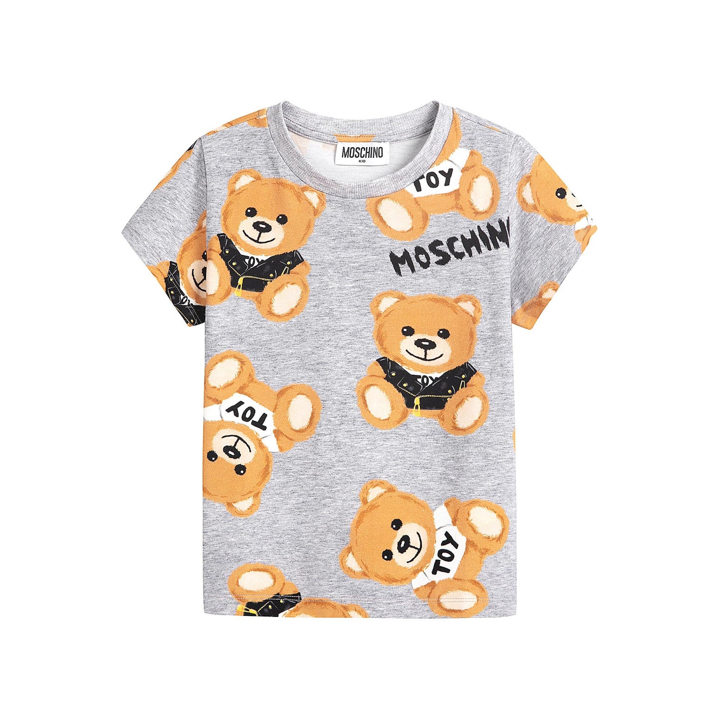 儿童灰色印花棉T恤