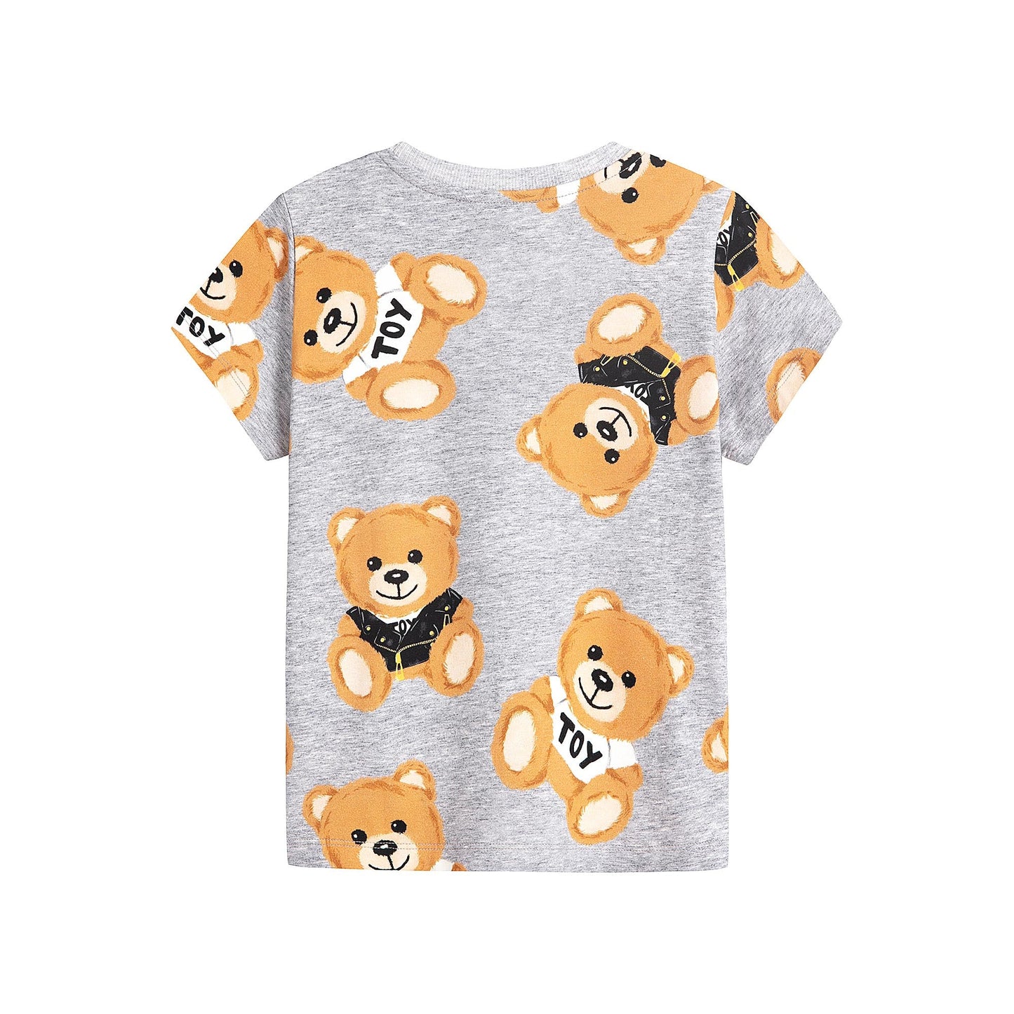 儿童灰色印花棉T恤