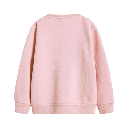 Girls Light Pink Heart Sweatshirt