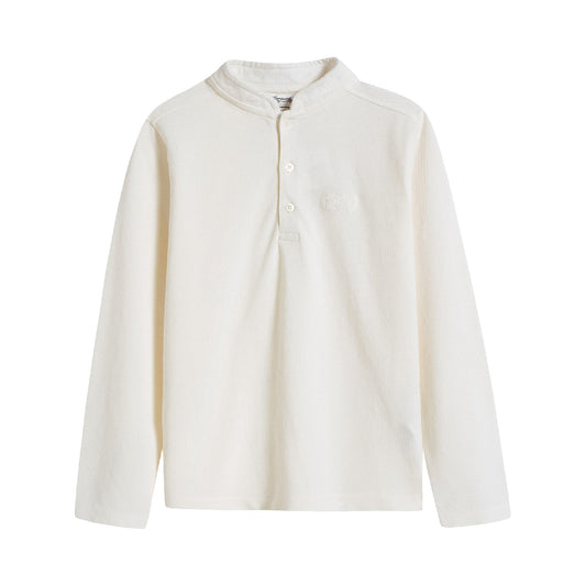 Boys Off White Cotton Poloshirt