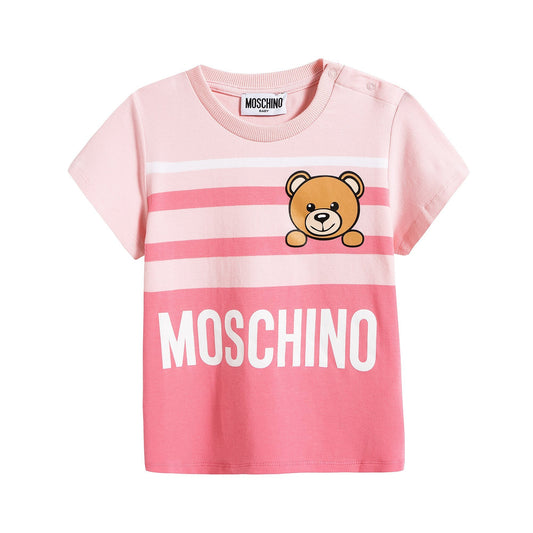 女婴粉色条纹棉T恤