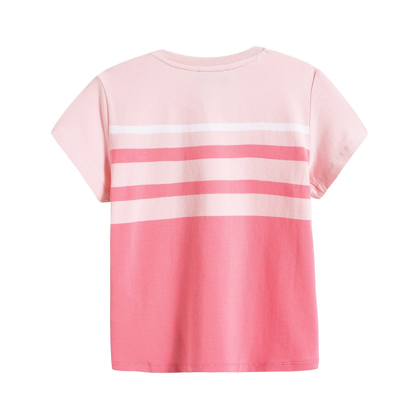 女婴粉色条纹棉T恤