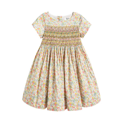 Girls Pink Floral Cotton Dress