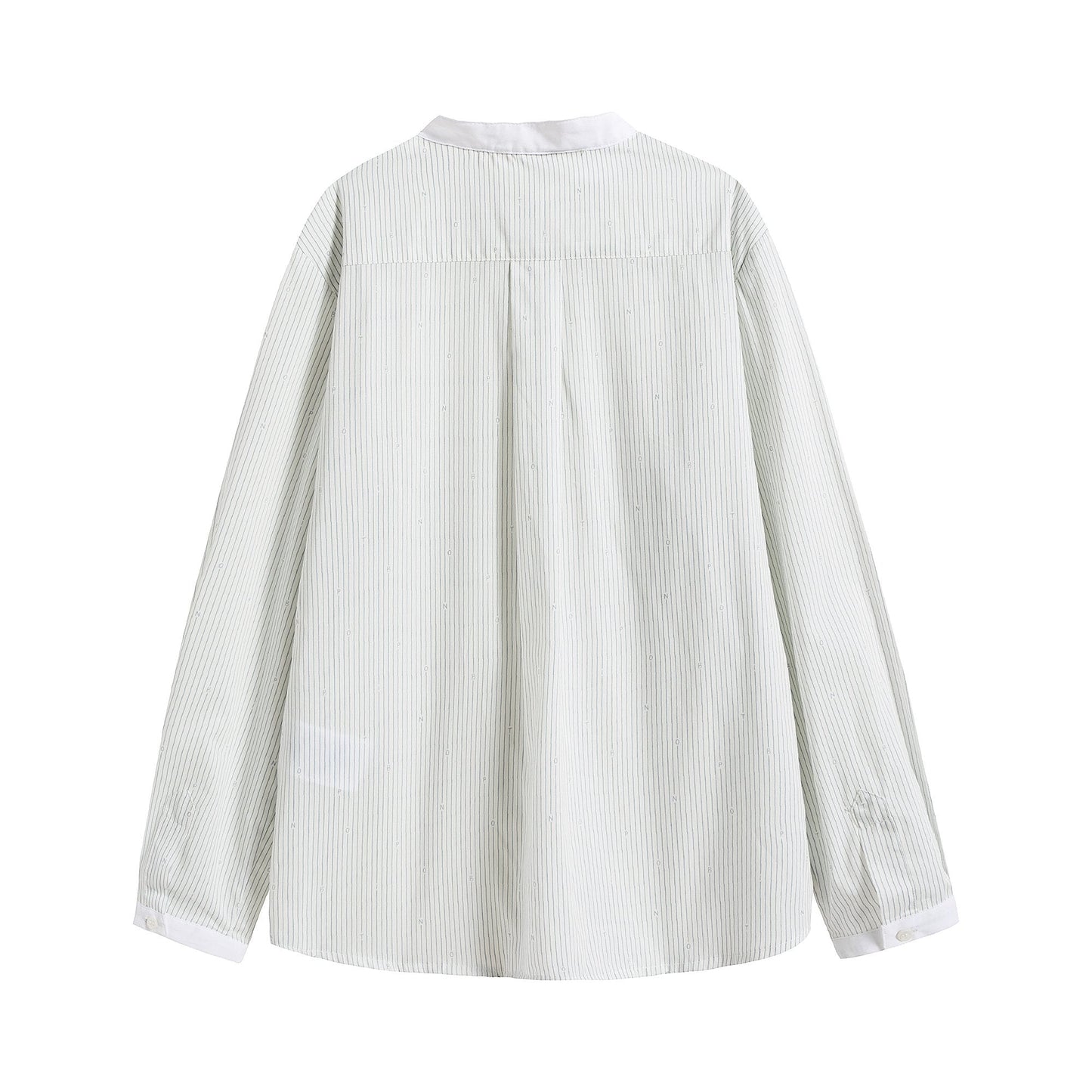 男童蓝色条纹棉衬衫