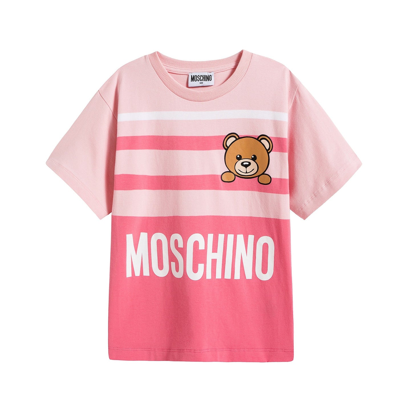 Girls Pink Stripe Cotton T-Shirt