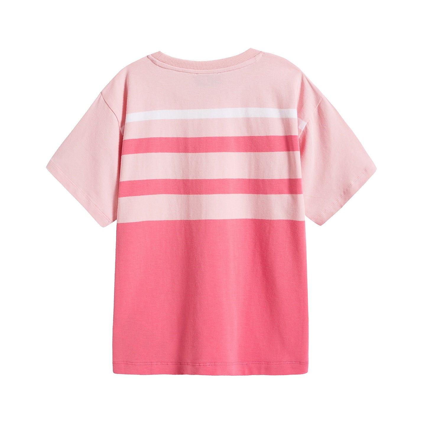 Girls Pink Stripe Cotton T-Shirt