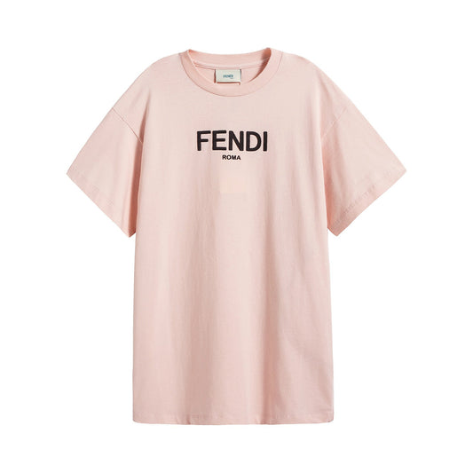 Girls Pink Logo Cotton Dress