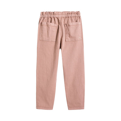 Girls Pink Cotton Trousers