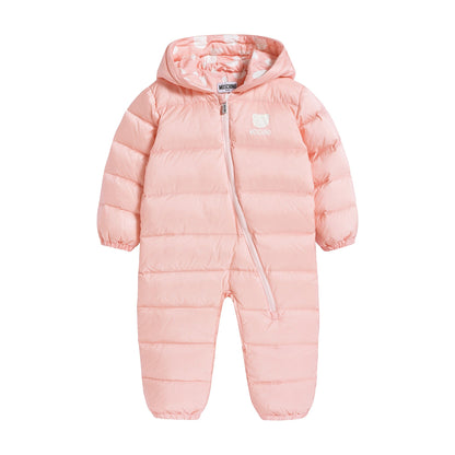 女婴粉色棉连体衣