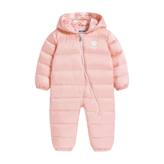 女婴粉色棉连体衣