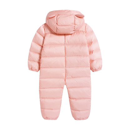女婴粉色棉连体衣