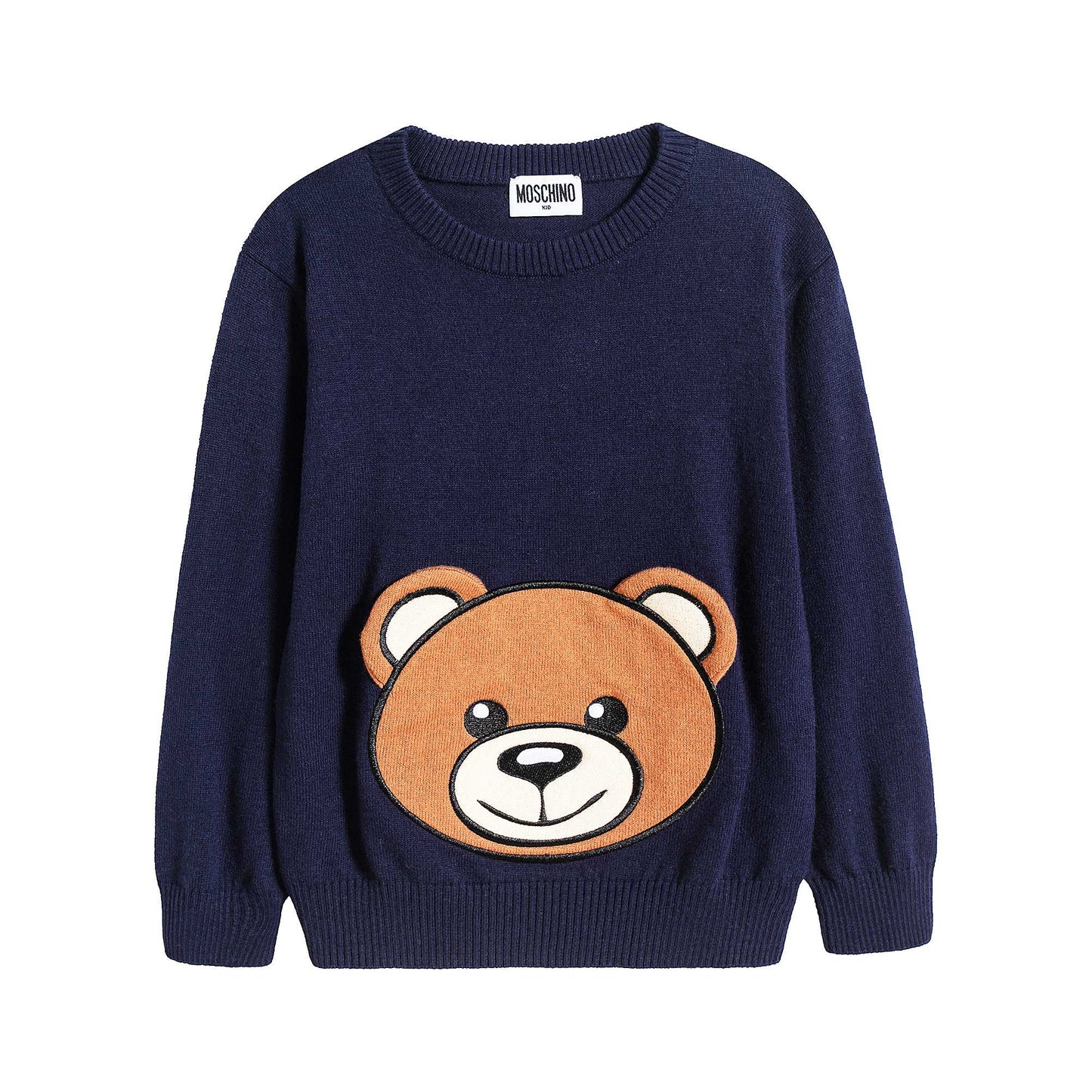 Girls Navy Teddy Bear Jumper