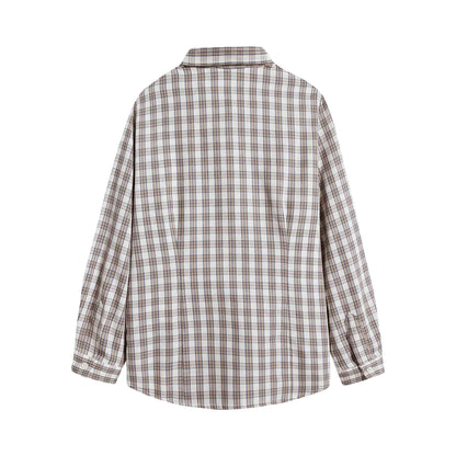 儿童棕色格子衬衫