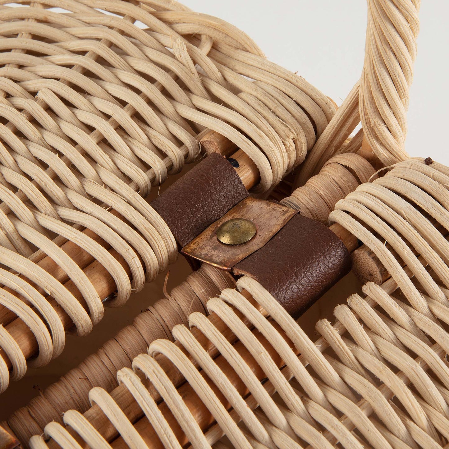 儿童带盖“welcome”复古草编包