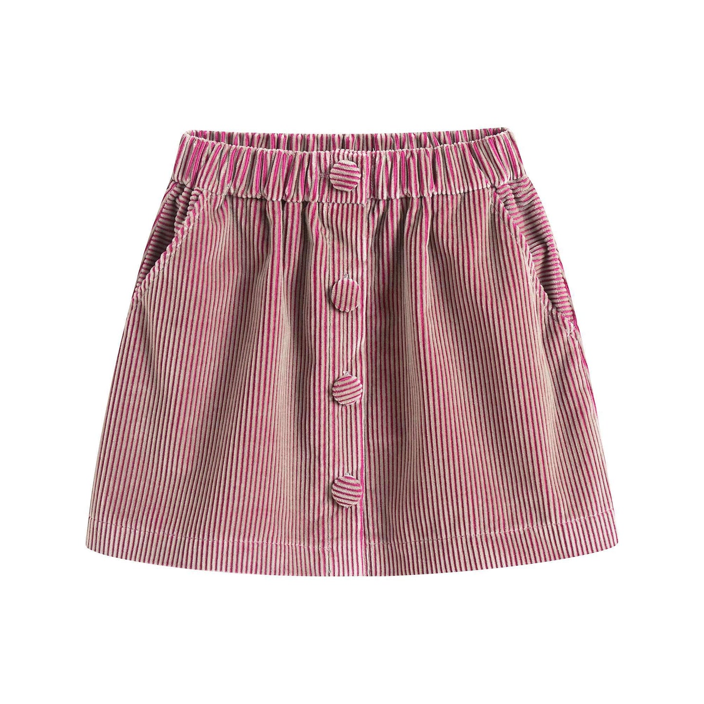 女童粉色丝绒短裙