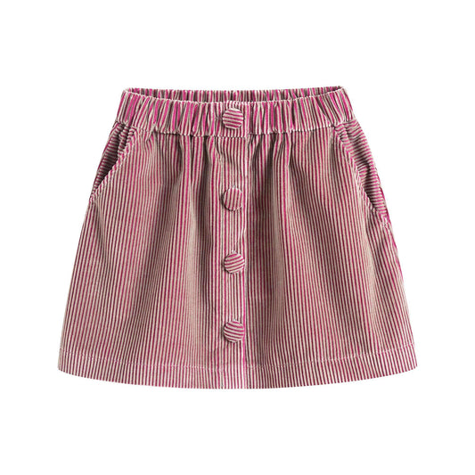 女童粉色丝绒短裙