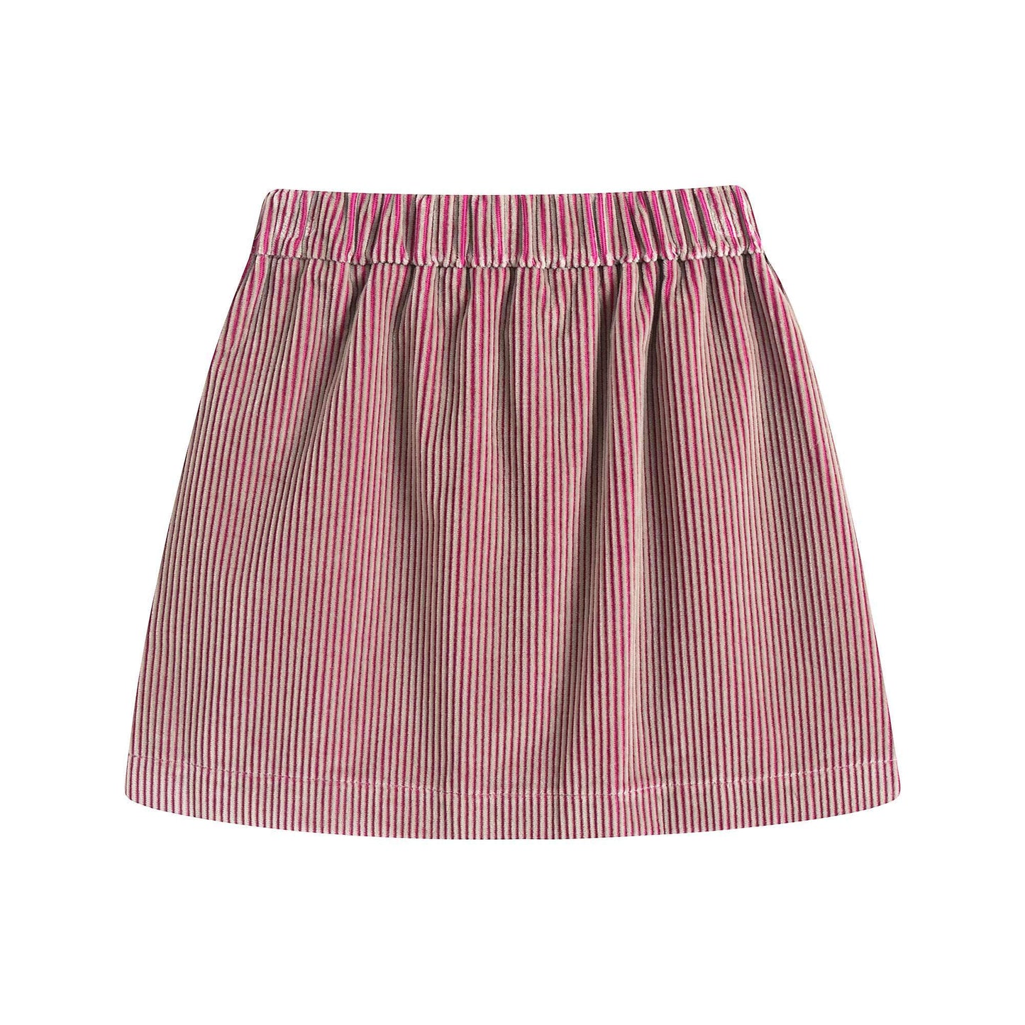 女童粉色丝绒短裙