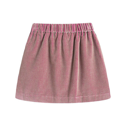 女童粉色丝绒短裙