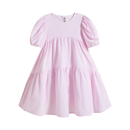 Girls Pink Cotton Dress