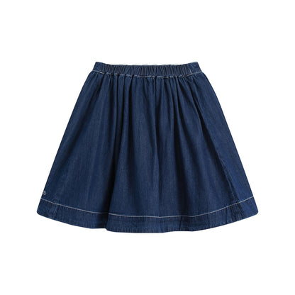 女童蓝色牛仔短裙