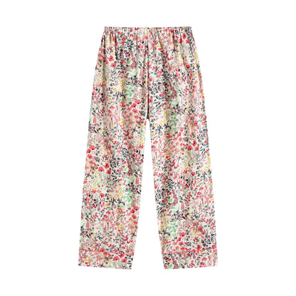 Girls Red Floral Cotton Nightwear Set