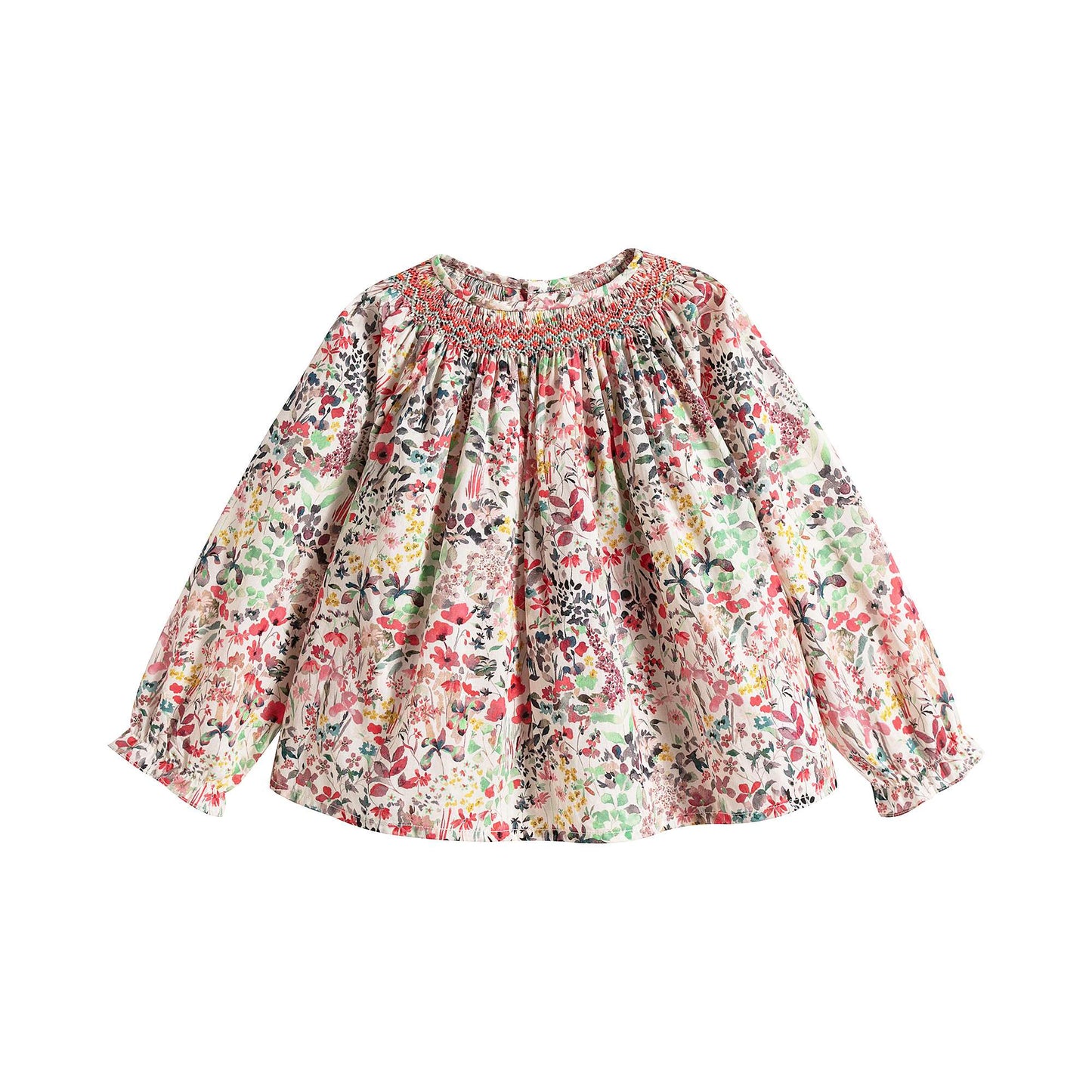 Baby Girls Red Floral Cotton Top