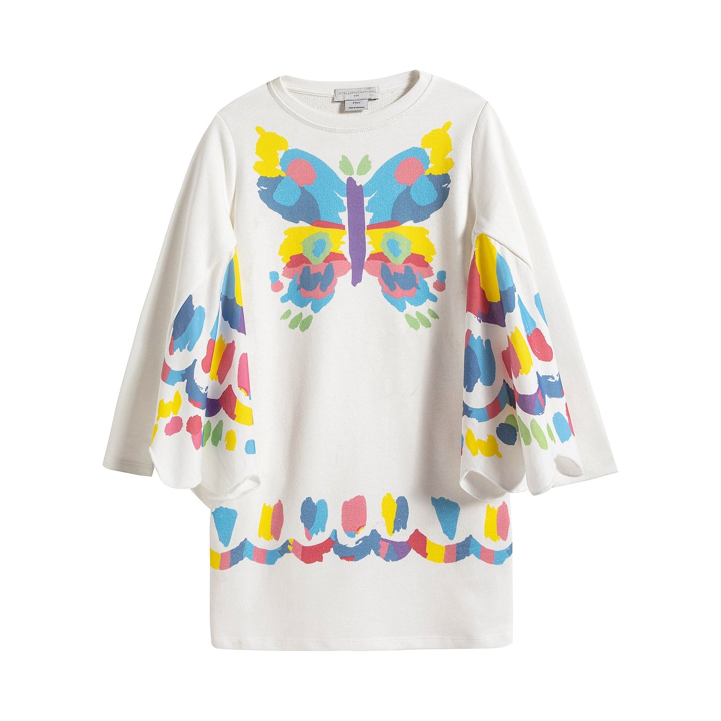 Girls White Butterfly Cotton Dress