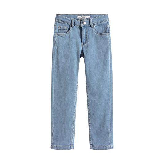 Girls Light Blue Cotton Trousers