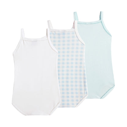 女婴彩色棉连体衣套装 (3件)