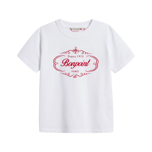 女童白色Logo棉T恤