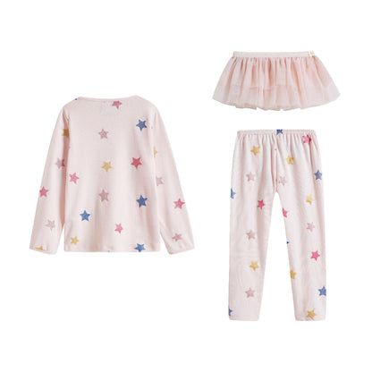 Girls Pink Stars Nightwear Set