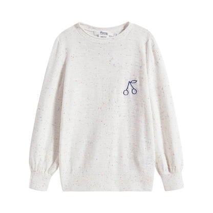 Girls White Logo Sweater