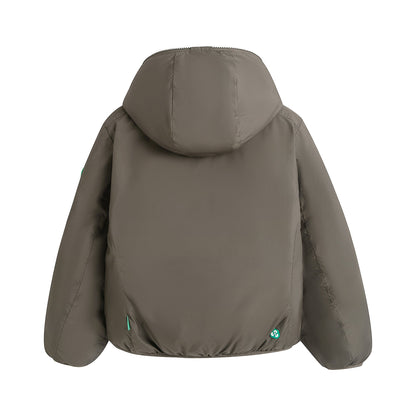 儿童卡其色双面棉服