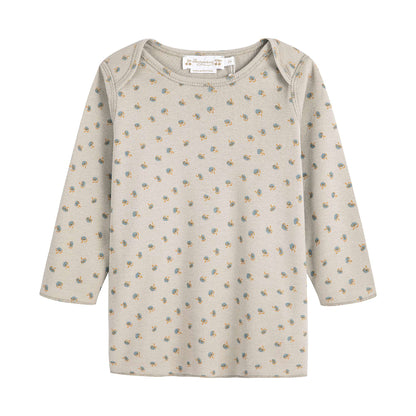 婴儿灰褐色印花棉套装