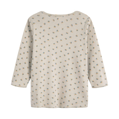 婴儿灰褐色印花棉套装